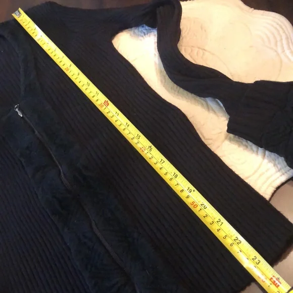 ✔️Anne Fontaine Veronica ribbed zip up cut-in chenille trimmed cardigan - Picture 15 of 15